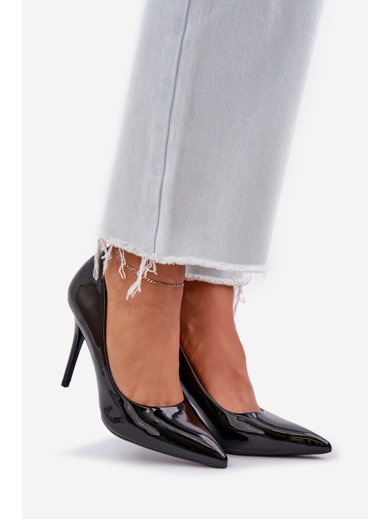 Patented High Heels With Pointed Toes Black Omenra