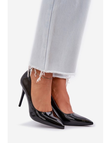 Patented High Heels With Pointed Toes Black Omenra