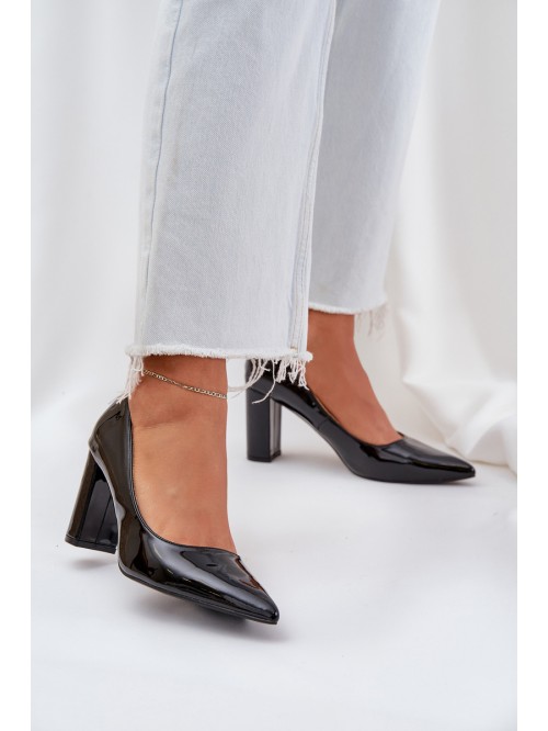 Lacquered Heels On A Block Heel Black Kilanne 2