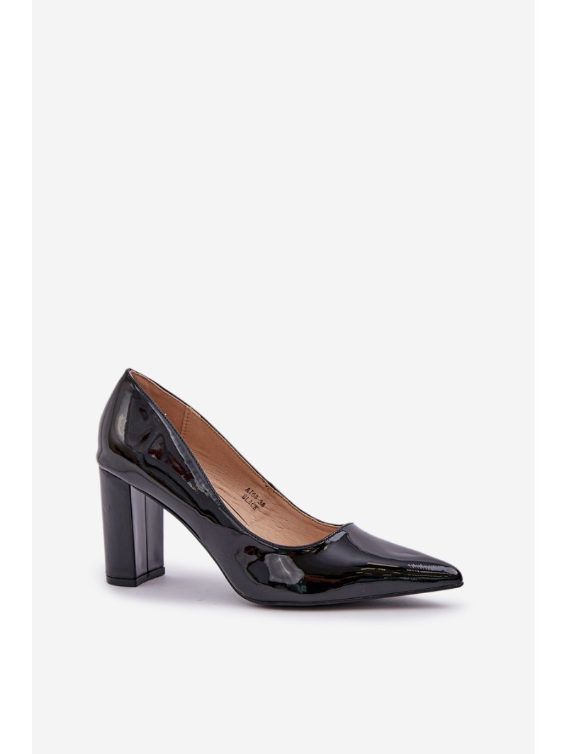 Lacquered Heels On A Block Heel Black Kilanne