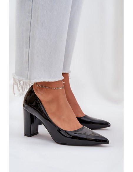 Lacquered Heels On A Block Heel Black Kilanne