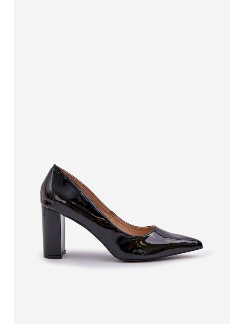 Lacquered Heels On A Block Heel Black Kilanne