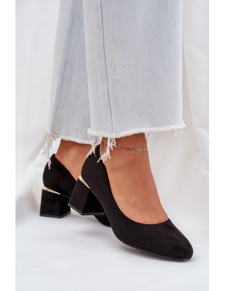 Eco Suede Heels Black Veniffia