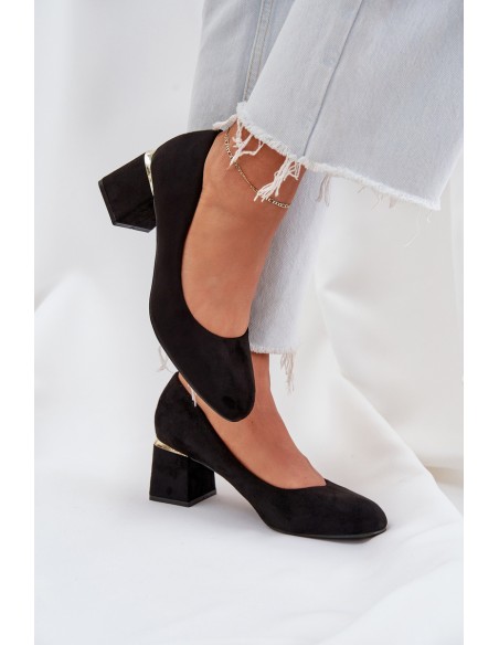 Eco Suede Heels Black Veniffia