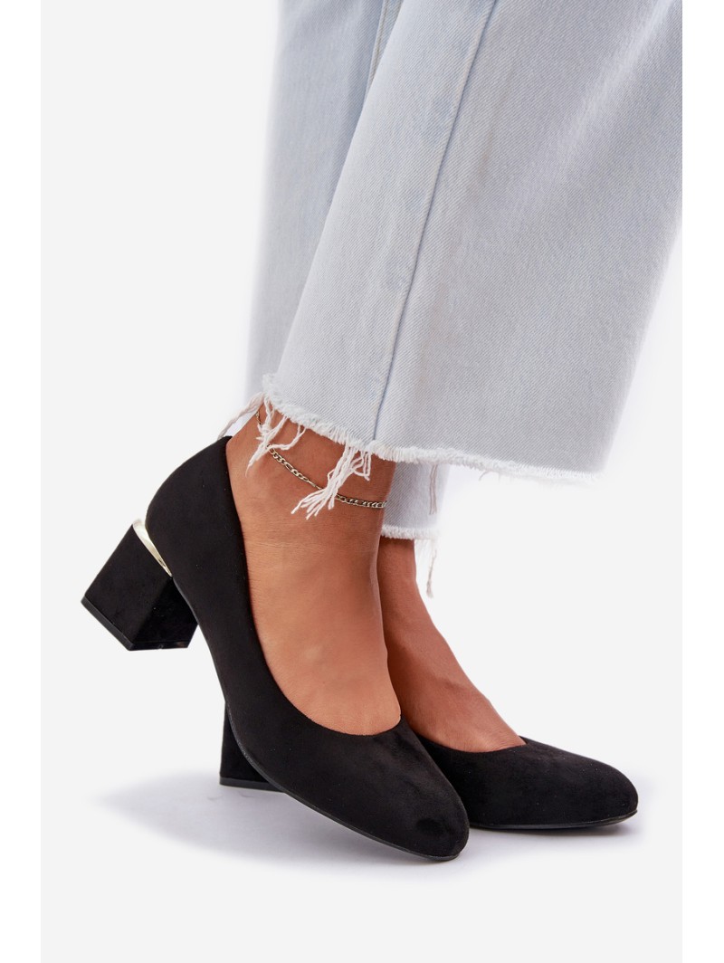 Eco Suede Heels Black Veniffia