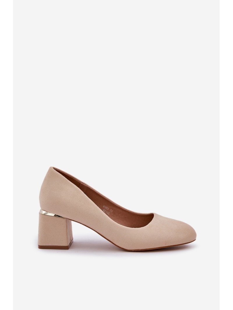 Eco Suede Heels On A Heel Beige Veniffia