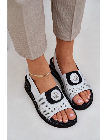 Women's wedge sandals silver Isnnoria