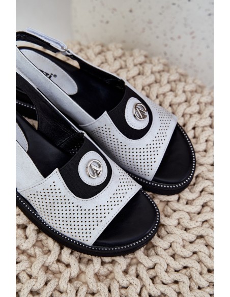 Women's wedge sandals silver Isnnoria