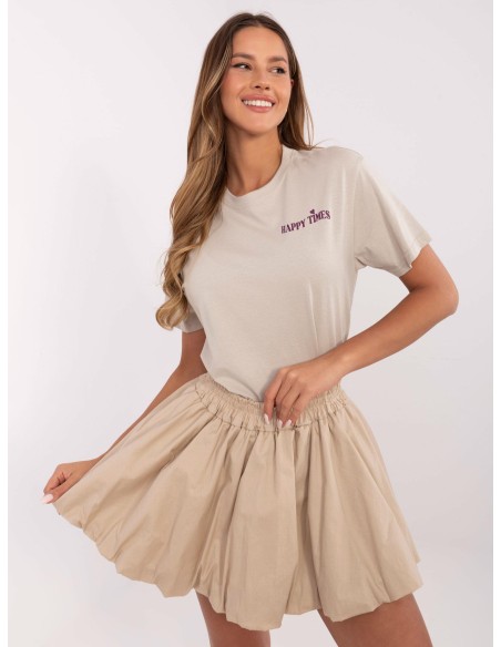 T-shirt-D12022AC02645G-beżowy