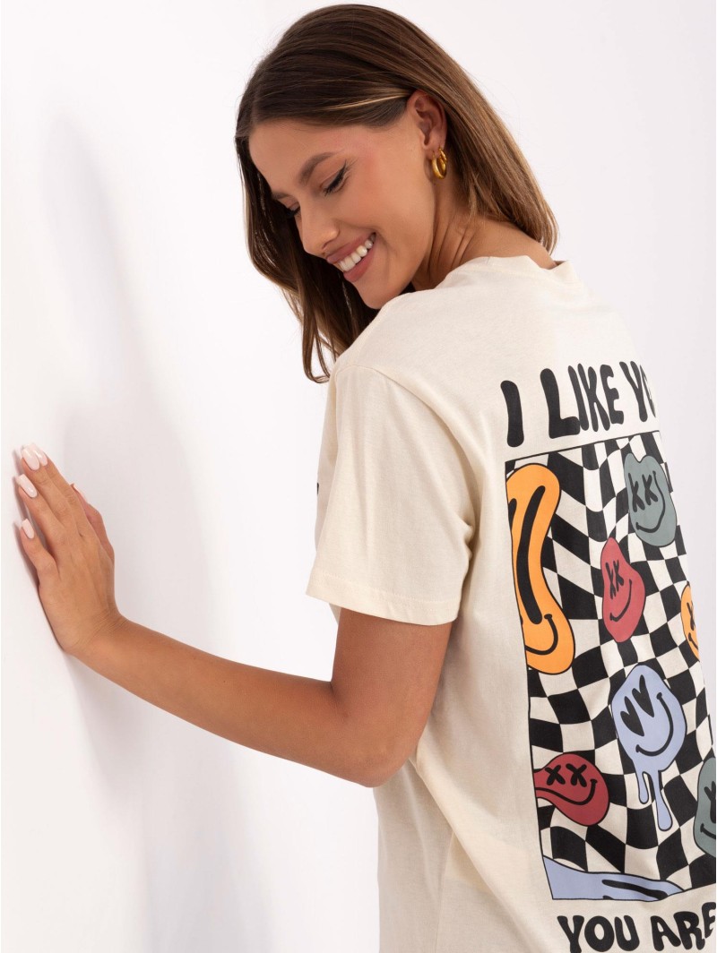 T-shirt-D12022AC02645E-jasny beżowy