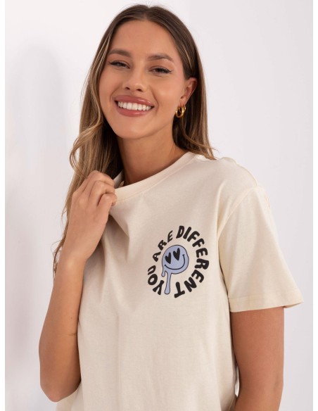 T-shirt-D12022AC02645E-jasny beżowy