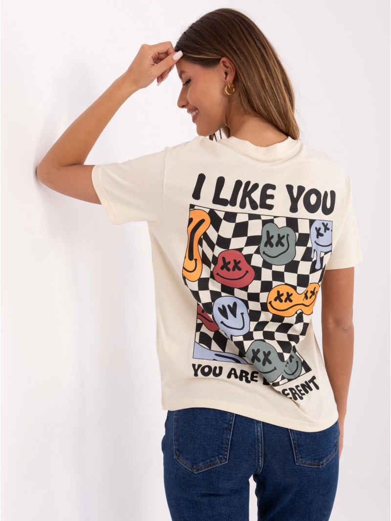T-shirt-D12022AC02645E-jasny beżowy