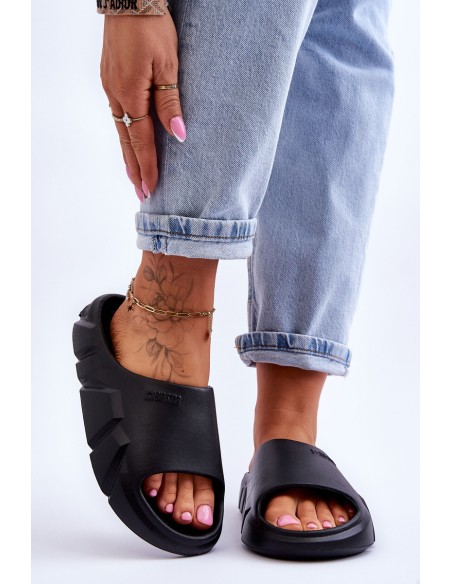 Women's Light Foam Big Star Slippers LL274594 Black