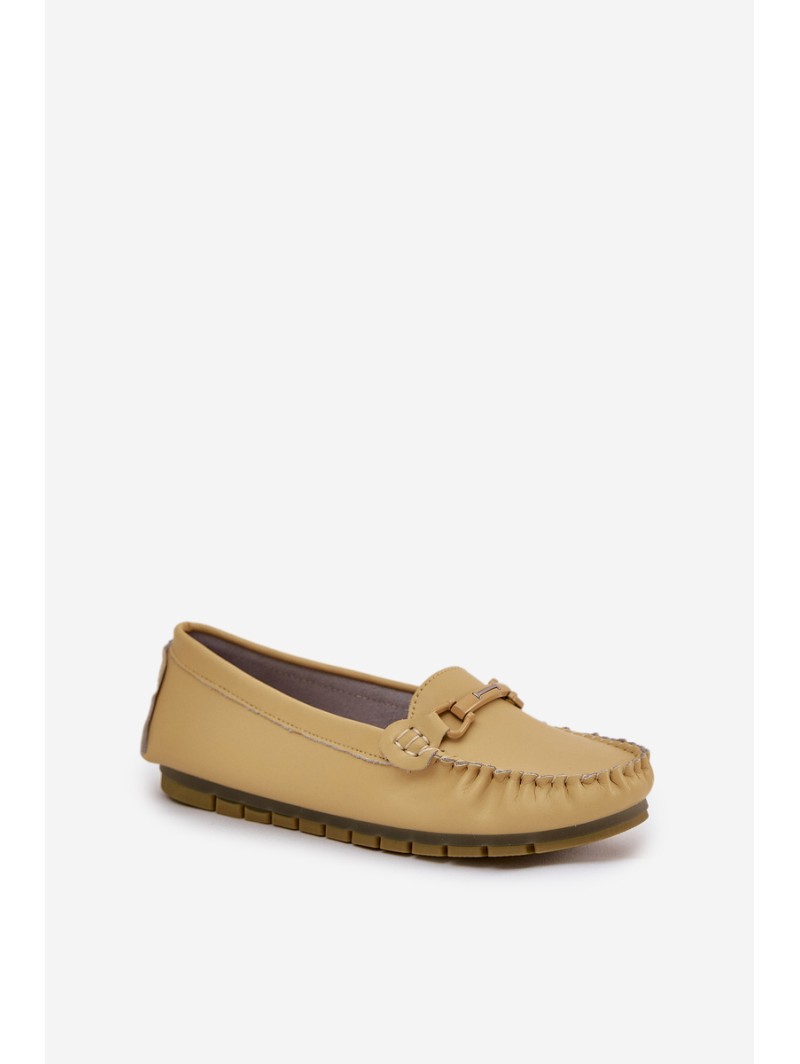 Flat Leather Moccasins With Decoration S.Barski LR51-547 Yellow