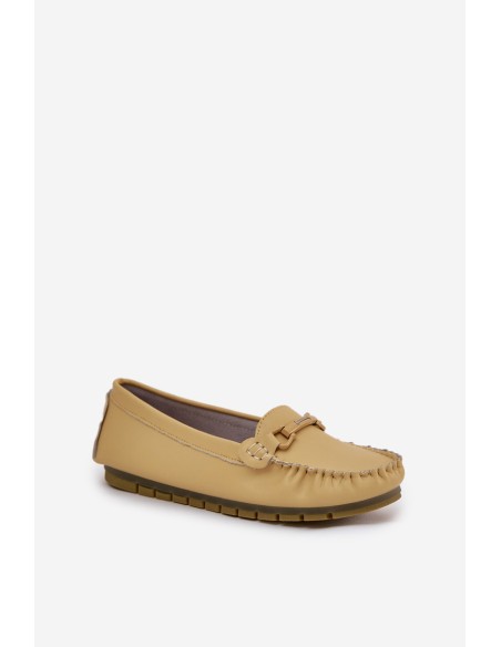 Flat Leather Moccasins With Decoration S.Barski LR51-547 Yellow