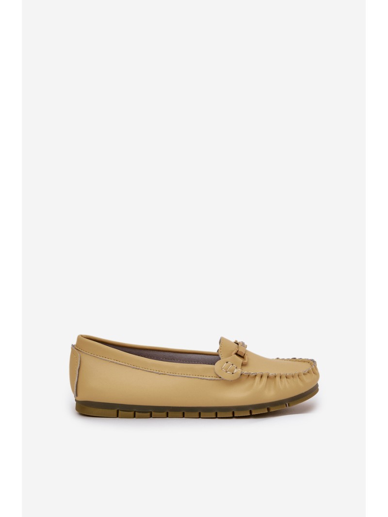 Flat Leather Moccasins With Decoration S.Barski LR51-547 Yellow