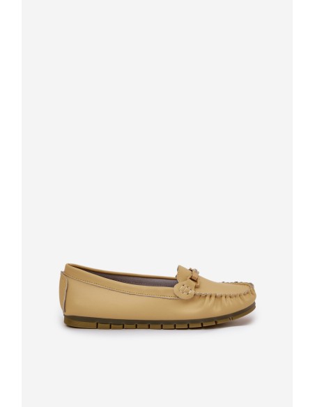 Flat Leather Moccasins With Decoration S.Barski LR51-547 Yellow
