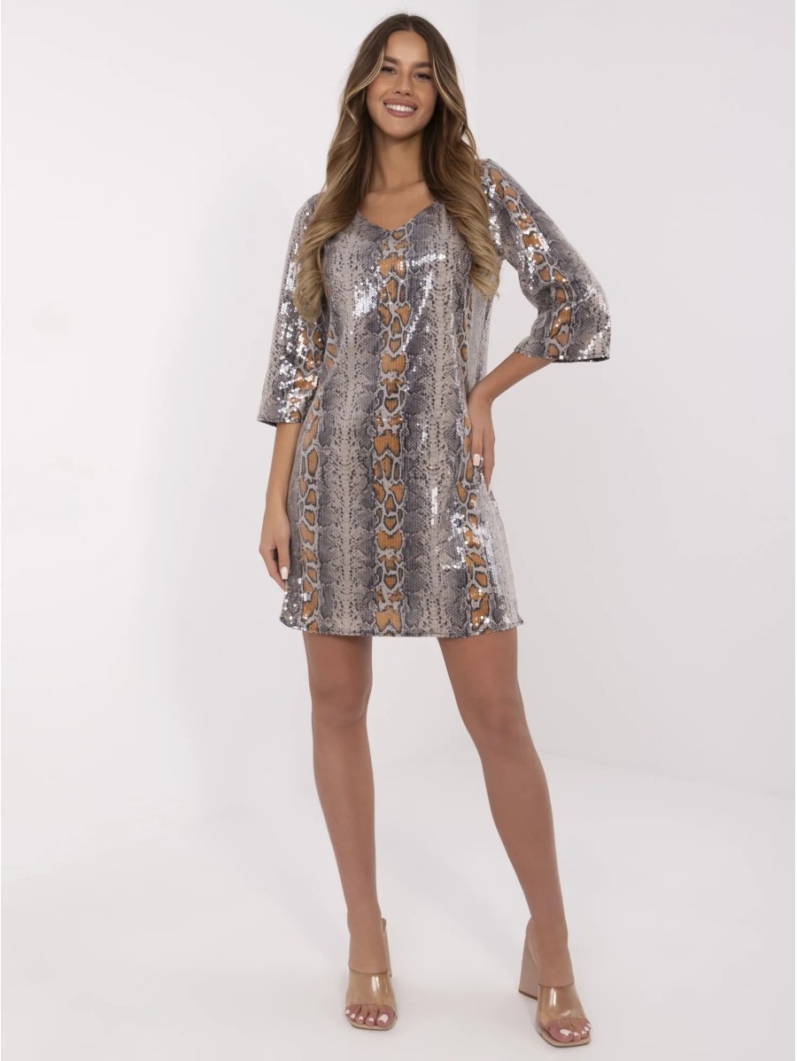Sukienka-LK-SK-509940.55-ciemny bezowy