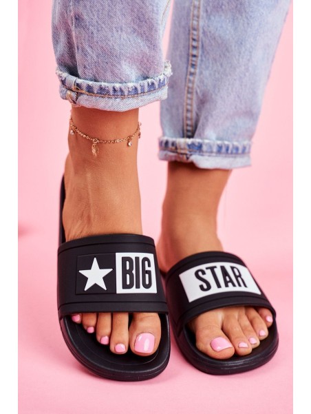 Women's Big Star Flip Flops Black DD274A266