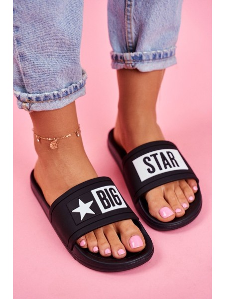 Women's Big Star Flip Flops Black DD274A266