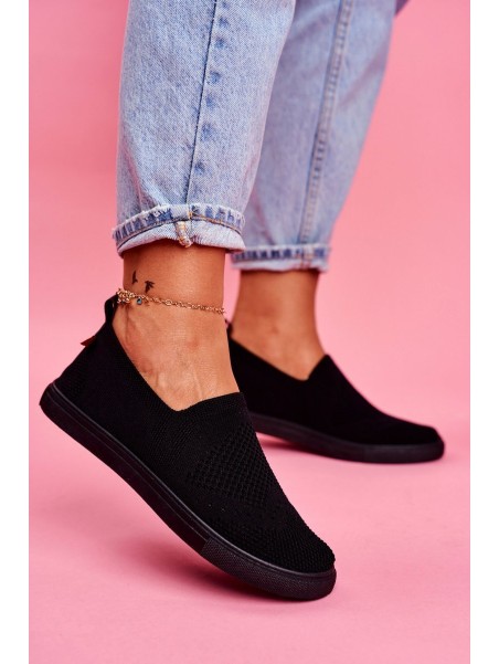 Women's Slip-on Tennis Shoes Black Big Star FF274A609