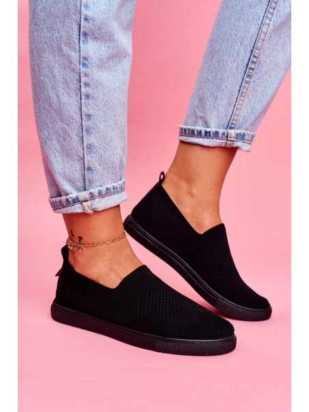 Women's Slip-on Tennis Shoes Black Big Star FF274A609