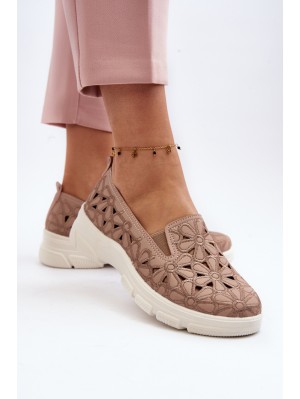 Pink Women's Cutout Loafers Emilei