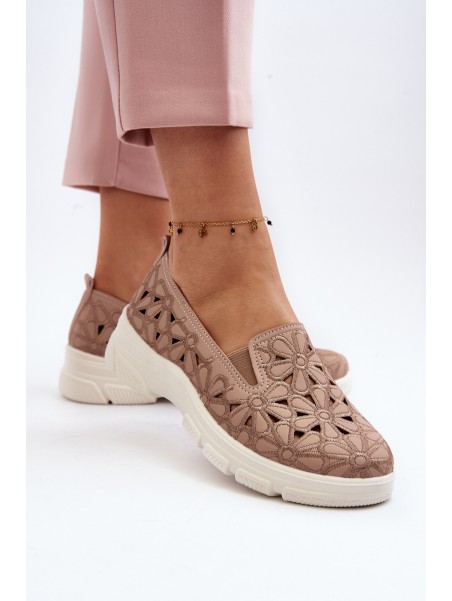 Pink Women's Cutout Loafers Emilei