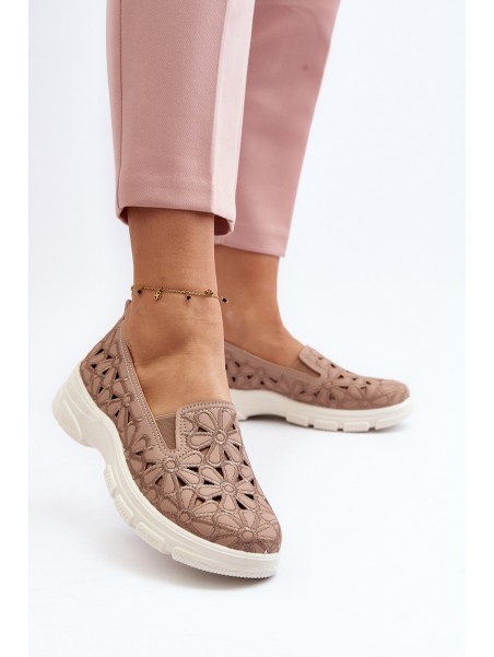 Pink Women's Cutout Loafers Emilei