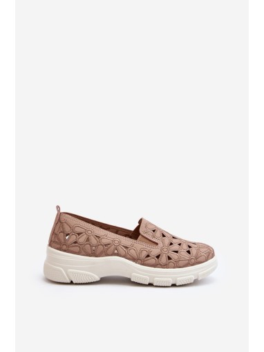 Pink Women's Cutout Loafers Emilei