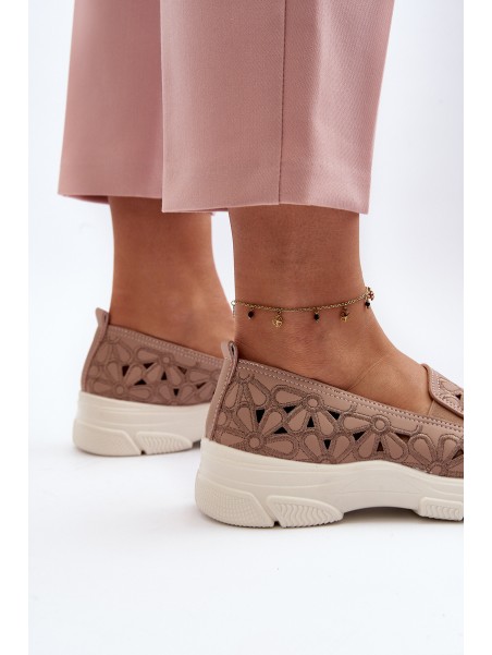 Pink Women's Cutout Loafers Emilei