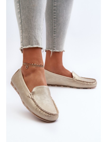 Women's Gold Loafers Ranica