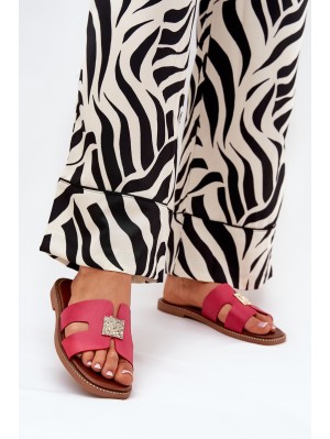 Flat Sandals With Cutouts And Decoration Fuchsia Bohalis 2