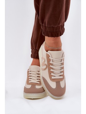Low Women's Sports Shoes Made Of Eco Leather Gold-Beige Iladira 2