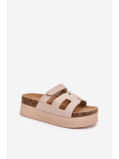 Slides On Chunky Platform Beige Daldiva