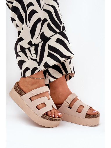 Slides On Chunky Platform Beige Daldiva