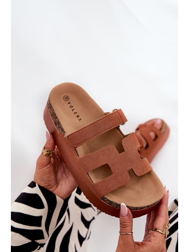 Slides On Chunky Platform Camel Daldiva