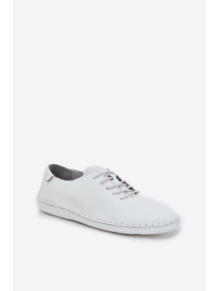 Laced Shoes Made Of Natural Leather D&A LR51-645 White