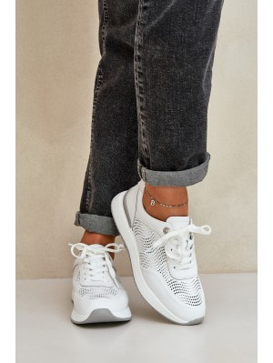 Leather Sports Shoes Women's Sneakers S.Barski LR51-551 White 2
