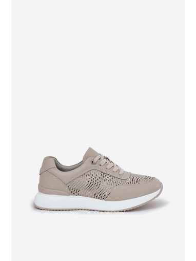 Leather Sports Shoes Sneakers Women S.Barski LR51-551 Beige