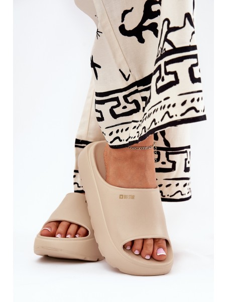 Women Foam Slippers On Platform Big Star RR274A569 Beige