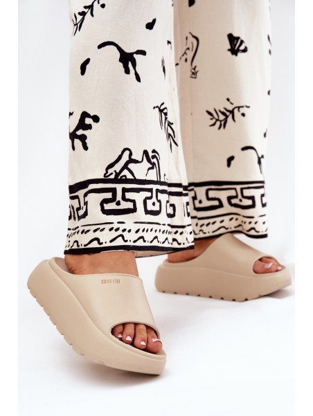 Women Foam Slippers On Platform Big Star RR274A569 Beige
