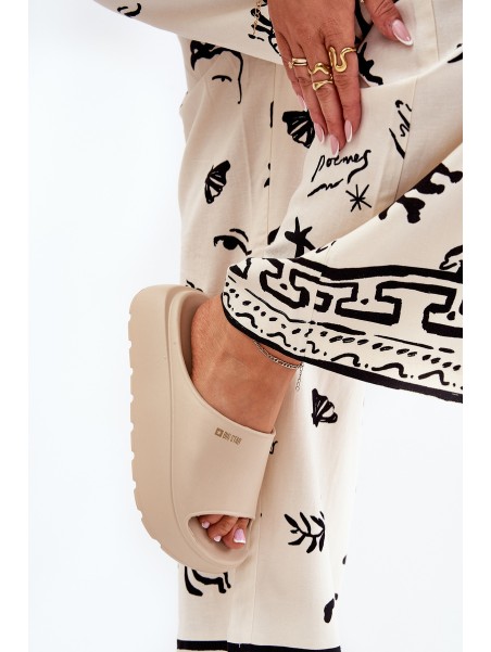 Women Foam Slippers On Platform Big Star RR274A569 Beige
