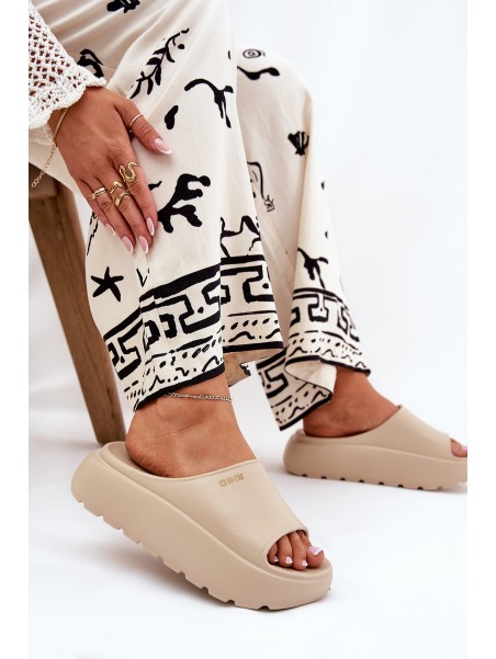 Women Foam Slippers On Platform Big Star RR274A569 Beige