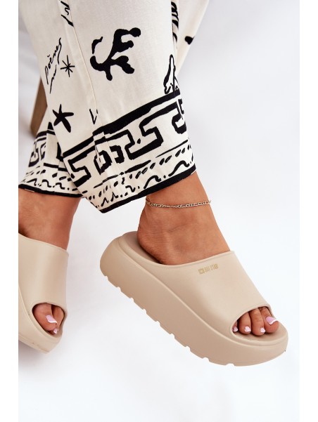 Women Foam Slippers On Platform Big Star RR274A569 Beige