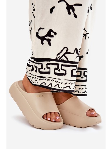 Women Foam Slippers On Platform Big Star RR274A569 Beige
