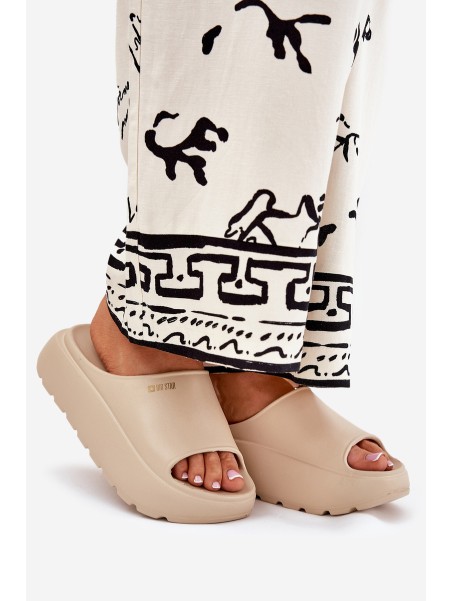Women Foam Slippers On Platform Big Star RR274A569 Beige