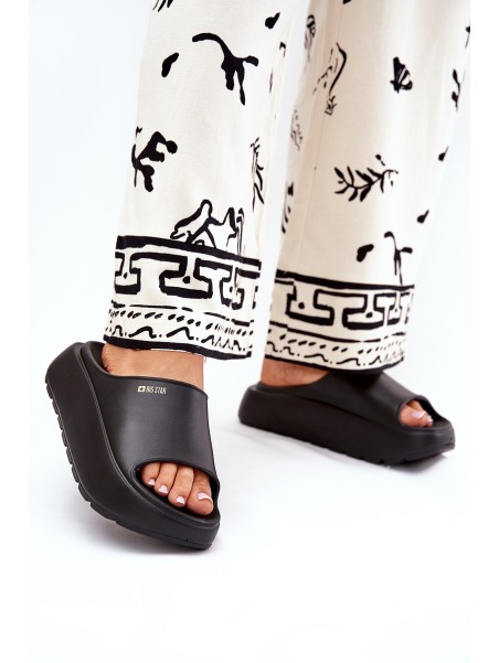 Ladies Foam Slippers On Platform Big Star RR274A567 Black