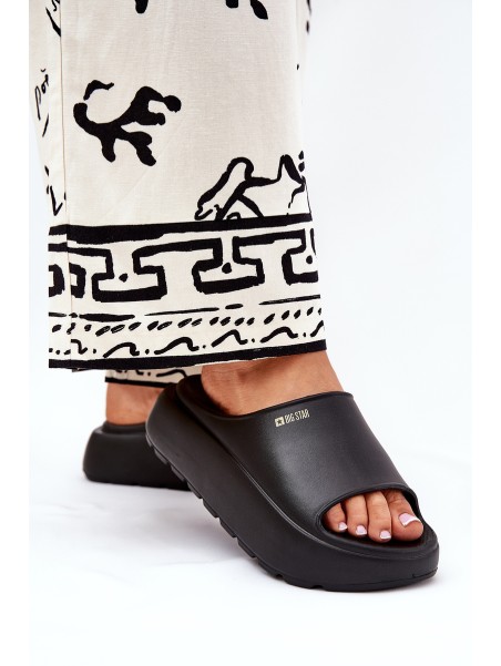 Ladies Foam Slippers On Platform Big Star RR274A567 Black