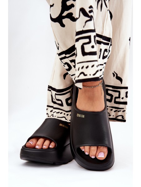 Ladies Foam Slippers On Platform Big Star RR274A567 Black
